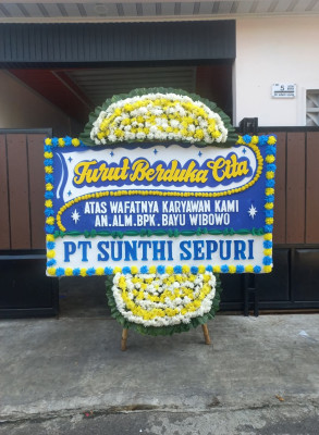 Papan Bunga Duka di Sukamaju Kidul
